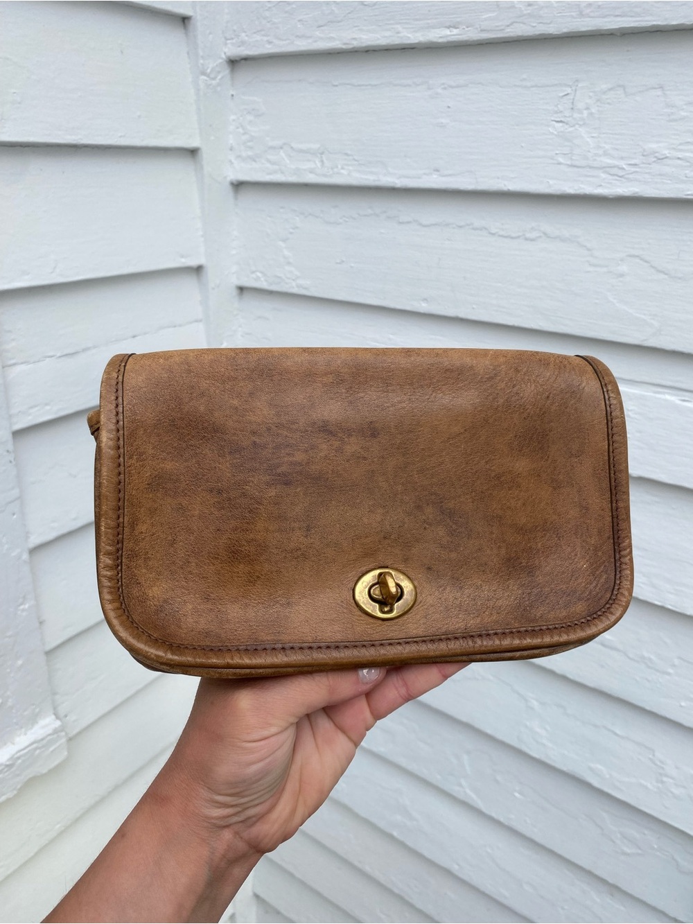 Vintage Coach Bonnie Cashin Brown Tanned Cowhide Leather Crossbody with Turnlock
